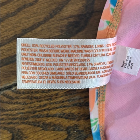 Never worn Cat & Jack Floral Kids Bikini - Pink and Blue - Picture 4 of 5